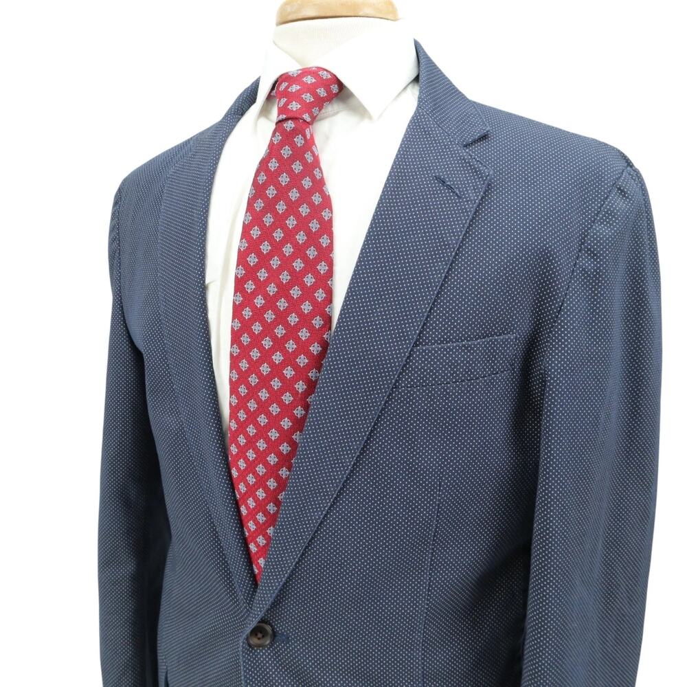 J.Crew Men's Crosby Two Button Blazer 40R - Navy Dot Suit Jacket Sportcoat $398